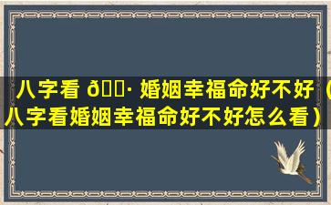 八字看 🕷 婚姻幸福命好不好（八字看婚姻幸福命好不好怎么看）